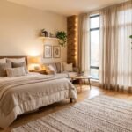 Budget studio apartment ideas that look expensive with neutral decor warm lighting and layered textiles